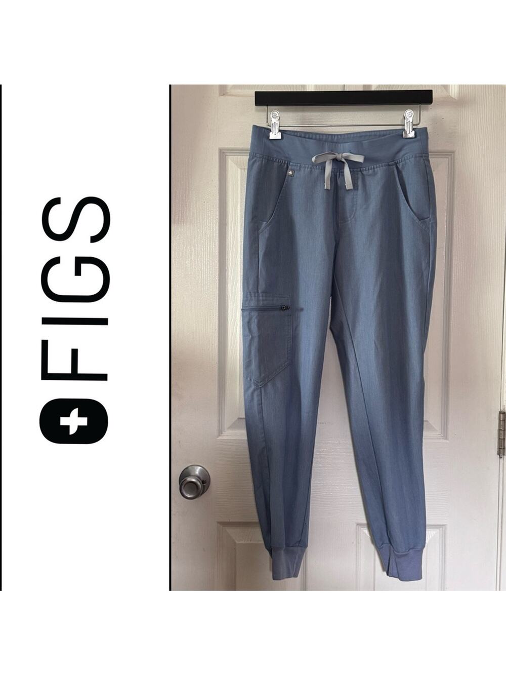 Figs Heather Blue Zamora Joggers Scrub Bottoms XS Petite